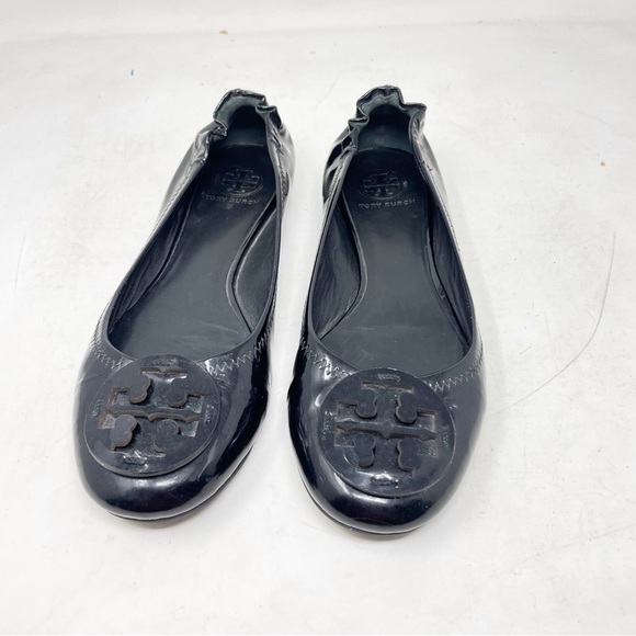 Tory Burch Reva Black Patent Leather Ballet Flats Women's Size 9.5 - Picture 2 of 6